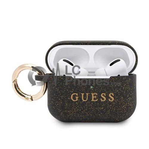 AirPods Pro - Guess Cover Case Black Silicone Glitter