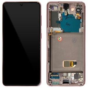 Samsung Galaxy S21 5G G991 - Full Front LCD Digitizer With Frame Phantom Pink 