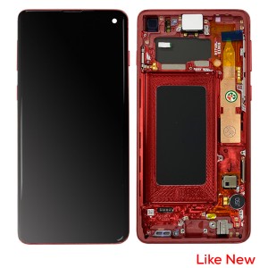 Samsung Galaxy S10 G973 - Full Front LCD Digitizer With Frame Cardinal Red  Like New