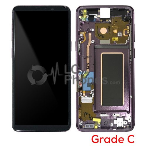 Samsung Galaxy S9 G960F - Full Front LCD Digitizer With Frame Purple (Original Used) Grade C