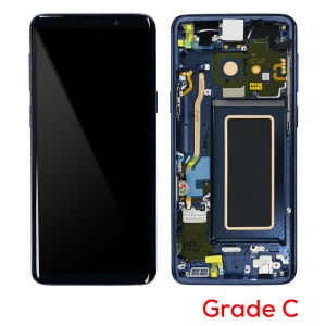 Samsung Galaxy S9 G960F - Full Front LCD Digitizer With Frame Blue  Grade C