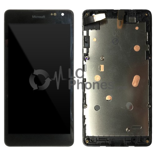 Microsoft Lumia 535 2S - Full Front LCD Digitizer With Frame Black