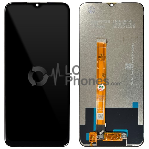 Realme C11 RMX2185 / C12 RMX2189 / C15 RMX2180 / C25 RMX3193, RMX3191 - Full Front LCD Digitizer Black