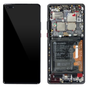 Huawei Mate 40 Pro - Full Front LCD Digitizer With Frame & Battery Black 