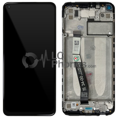 Xiaomi Redmi Note 9 - Full Front LCD Digitizer Midnight Grey With Frame < Service Pack >