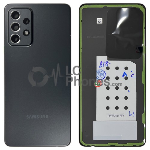 Samsung Galaxy A52 A525 / A52 5G A526 - Battery Cover with Camera Lens and Adhesive Awesome Black < Service Pack >