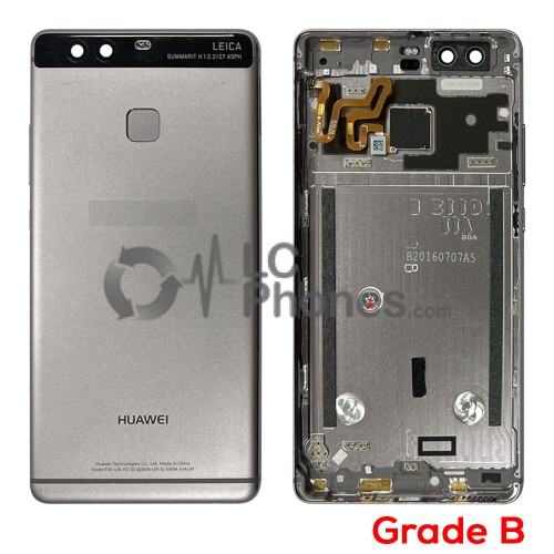 Huawei Ascend P9 - Original Back Housing with Fingerprint Sensor Flex Black Grade B