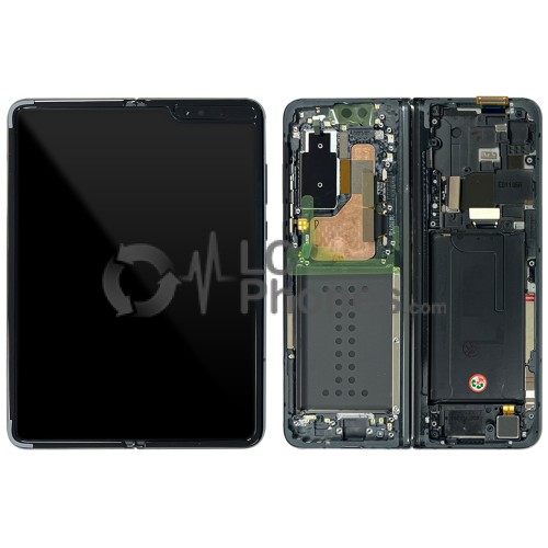 Samsung Galaxy Fold F900 - Full Front LCD/AMOLED Digitizer With Frame Cosmos Black < Service Pack >