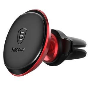 Baseus - Magnetic Air Vent Car Mount Holder with Cable Clip Red (SUGX-A09)