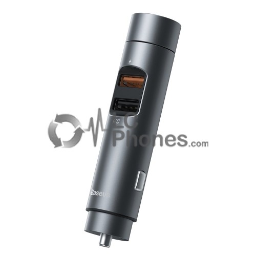 Baseus - Energy Column Car Wireless MP3 Charger (Wireless 5.0+5V/3.1A) Dark Grey (CCNLZ-D0G)