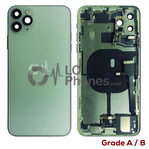 iPhone 11 Pro Max - Back Housing Cover Full Assembly Grade A/B Matte Silver (Original Used)