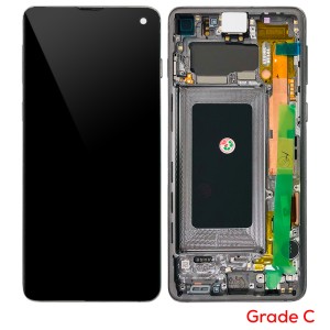 Samsung Galaxy S10 G973 - Full Front LCD Digitizer With Frame Prism Black  Grade C