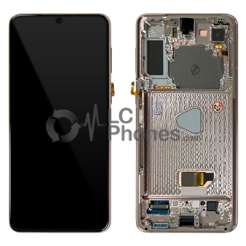 Samsung Galaxy S21+ 5G G996 - Full Front LCD Digitizer With Frame Phantom Violet < Service Pack > Without Camera