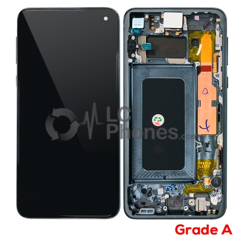 Samsung Galaxy S10e G970F - Full Front LCD Digitizer With Frame Black (Original Used) Grade A