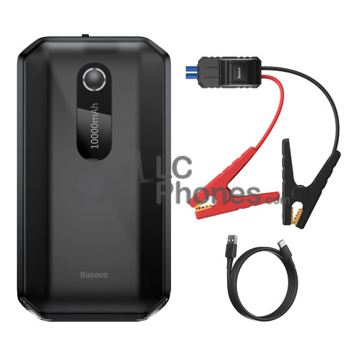 Baseus - Power Bank Jump Starter 10000mAh 12V (1000A / 500A) with Crocodile Clips Black (CGNL020101)