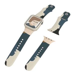 Apple Watch 2 / 3 / 4 / 5 / SE / 6 / 7 (42mm / 44mm / 45mm) - Silicone Strap Camo Watch Bracelet Blue