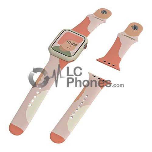 Apple Watch 2 / 3 / 4 / 5 / SE / 6 / 7 (38mm / 40mm / 41mm) - Silicone Strap Camo Watch Bracelet Pink