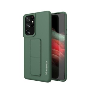 Samsung Galaxy S21 Ultra 5G G998 -  Wozinsky Kickstand Flexible Silicone Case with a Stand  Dark Green