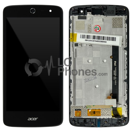 Acer Liquid Zest Z525 - Full Front LCD Digitizer with Frame Black