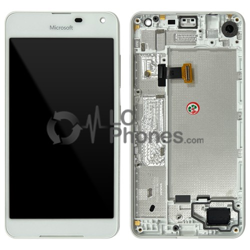 Nokia Lumia 650 - Full Front LCD Digitizer with Frame White