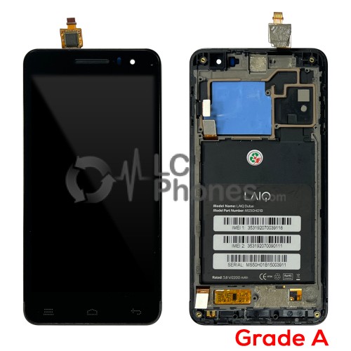 Laiq Dubai - Full Front LCD Digitizer with Frame /  Mainboard Flex / Sensor Flex Black (Original Used) Grade A