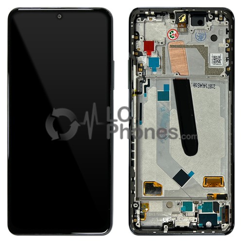 Xiaomi Mi 11X Pro / MI 11i / Mi 11 Pro / Poco F3 - Full Front LCD Digitizer with Frame Cosmic Black < Service Pack >