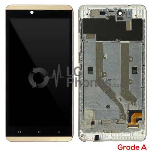 Laiq Glow - Full Front LCD Digitizer with Frame Gold (Original Used) Grade A