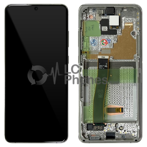 Samsung Galaxy S20 Ultra G988 / S20 Ultra 5G G988 - Full Front LCD Digitizer Cloud White < Service Pack >