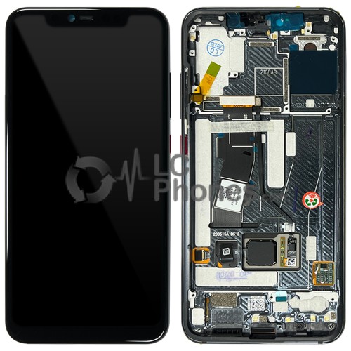 Xiaomi Mi 8 Pro - Full Front LCD Digitizer with Frame Black < Service Pack >