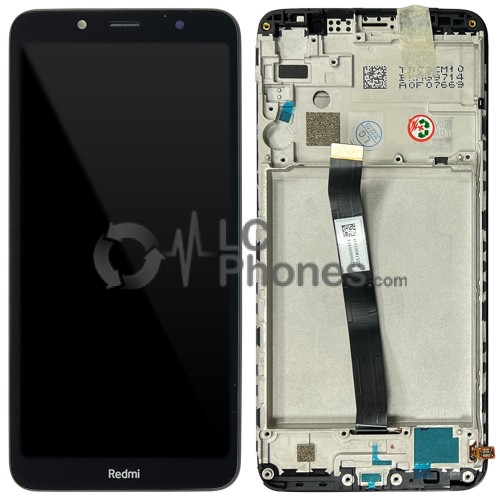 Xiaomi Redmi 7A - Full Front LCD Digitizer with Frame Matte Black < Service Pack >