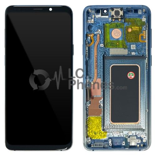 Samsung Galaxy S9 Plus G965F - Full Front LCD Digitizer with Frame Polaris Blue < Service Pack >