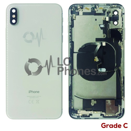 iPhone XS Max - Back Housing Cover Full Assembly Grade C Silver (Original Used)