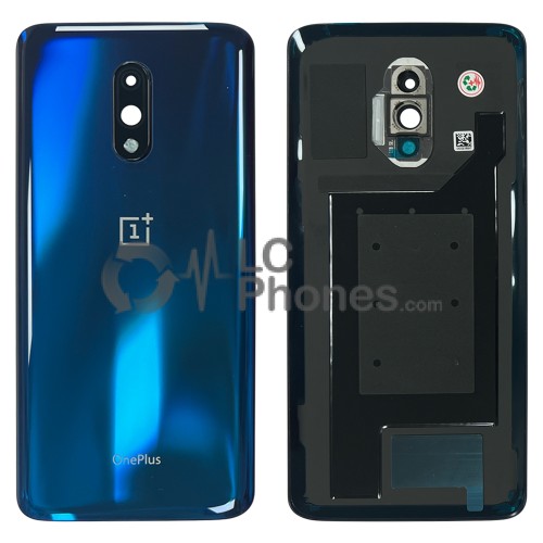 OnePlus 7 - Battery Cover with Adhesive & Camera Lens Mirror Blue