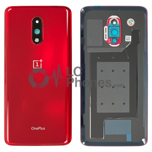 OnePlus 7 - Battery Cover with Adhesive & Camera Lens Red