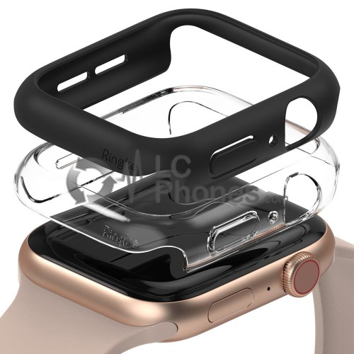 Apple Watch Series 4 / 5 / 6 / SE 40mm - Ringke Slim Watch Case Set 2x Case Transparent+Black