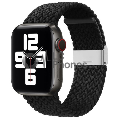 Apple Watch Series 2 / 3 / 4/ 5 / SE / 6 / 7  (38mm / 40mm / 41mm) - Braided Fabric Bracelet Black