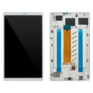 Samsung Galaxy Tab A7 Lite T220 - Full Front LCD Digitizer with Frame White 