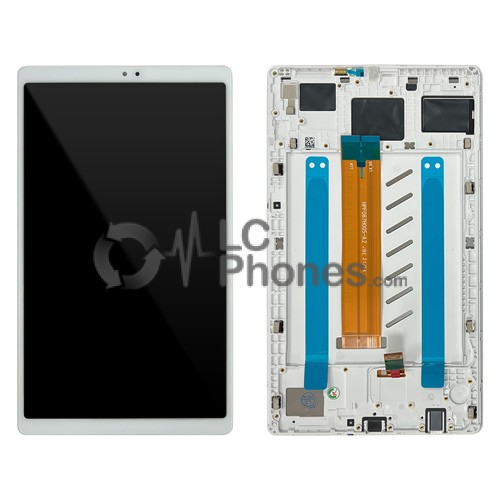 Samsung Galaxy Tab A7 Lite T220 - Full Front LCD Digitizer with Frame White < Service Pack >