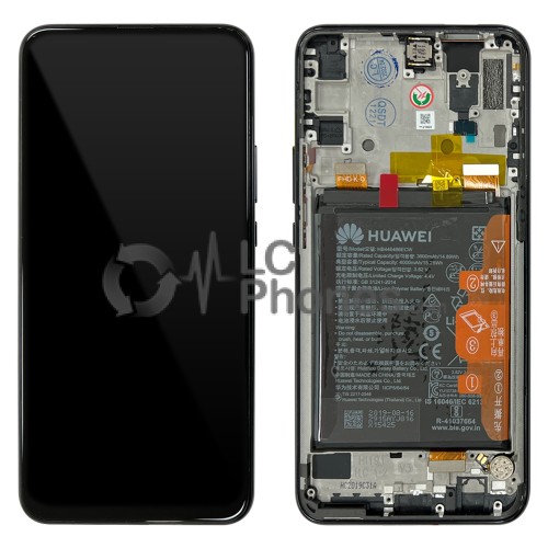 Huawei P Smart Z - Front LCD Digitizer With Frame & Battery Midnight Black < Service Pack >