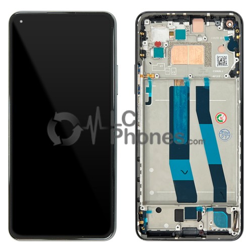 Xiaomi Mi 11 Lite 5G - Full Front LCD Digitizer With Frame Truffle Black < Service Pack >