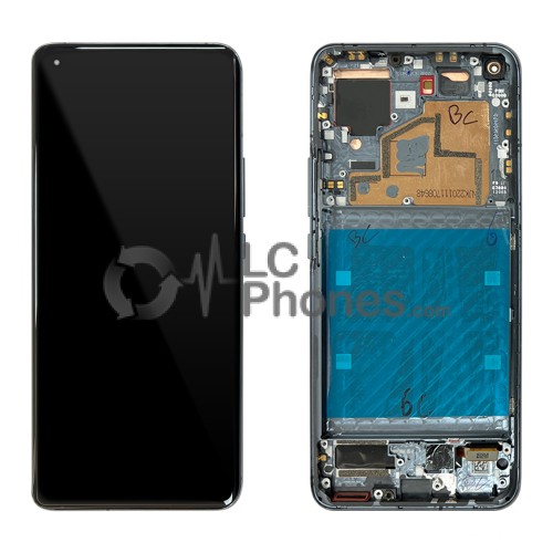 Xiaomi Mi 11 - OEM Full Front LCD Digitizer With Frame Midnight Grey