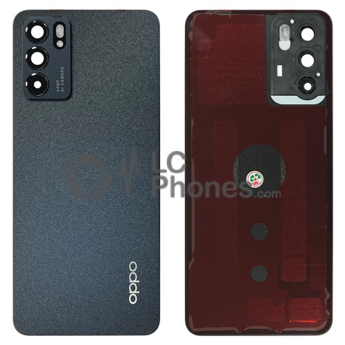 Oppo Reno6 5G CPH2251 - Battery Cover with Adhesive & Camera Lens Stellar Black