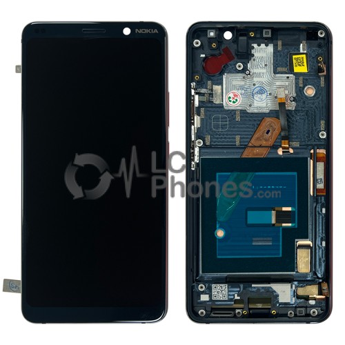 Nokia 9 PureView - Full Front LCD Digitizer with Frame Midnight Blue