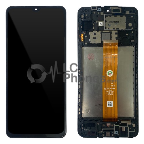 Samsung Galaxy A12 A125 - Full Front LCD Digitizer with Frame Black (Original Remaded) (V04-T Flex)