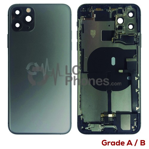 iPhone 11 Pro Max - Back Housing Cover Full Assembly Grade A/B Matte Space Gray (Original Used)