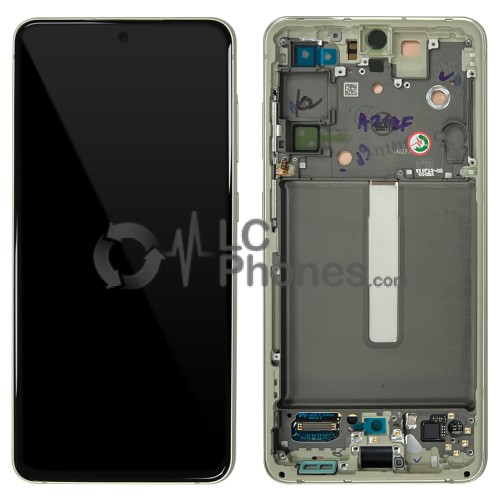 Samsung Galaxy S21 FE G990 - Full Front LCD Digitizer with Frame Olive < Service Pack >