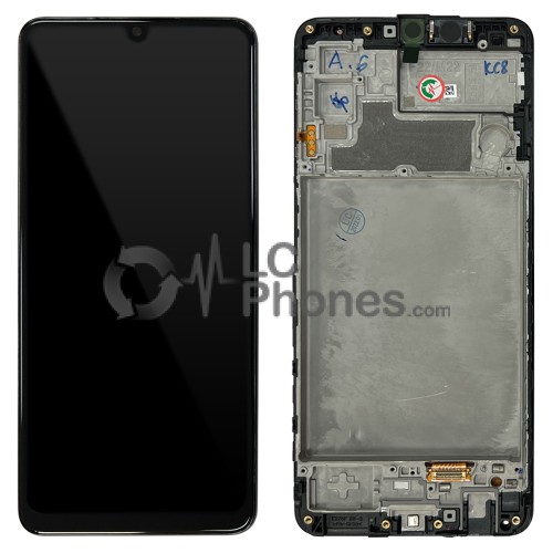 Samsung Galaxy M22 M225 - Full Front LCD Digitizer With Frame Black < Service Pack >