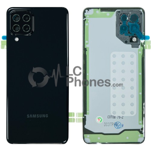 Samsung Galaxy A22 A225 - Battery Cover Original with Camera Lens and Adhesive Black < Service Pack >