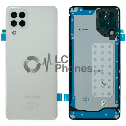 Samsung Galaxy A22 A225 - Battery Cover Original with Camera Lens and Adhesive White < Service Pack >