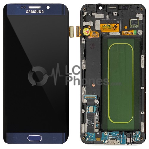 Samsung Galaxy S6 Edge Plus G928F - Full front LCD Digitizer with frame Black < Service Pack >